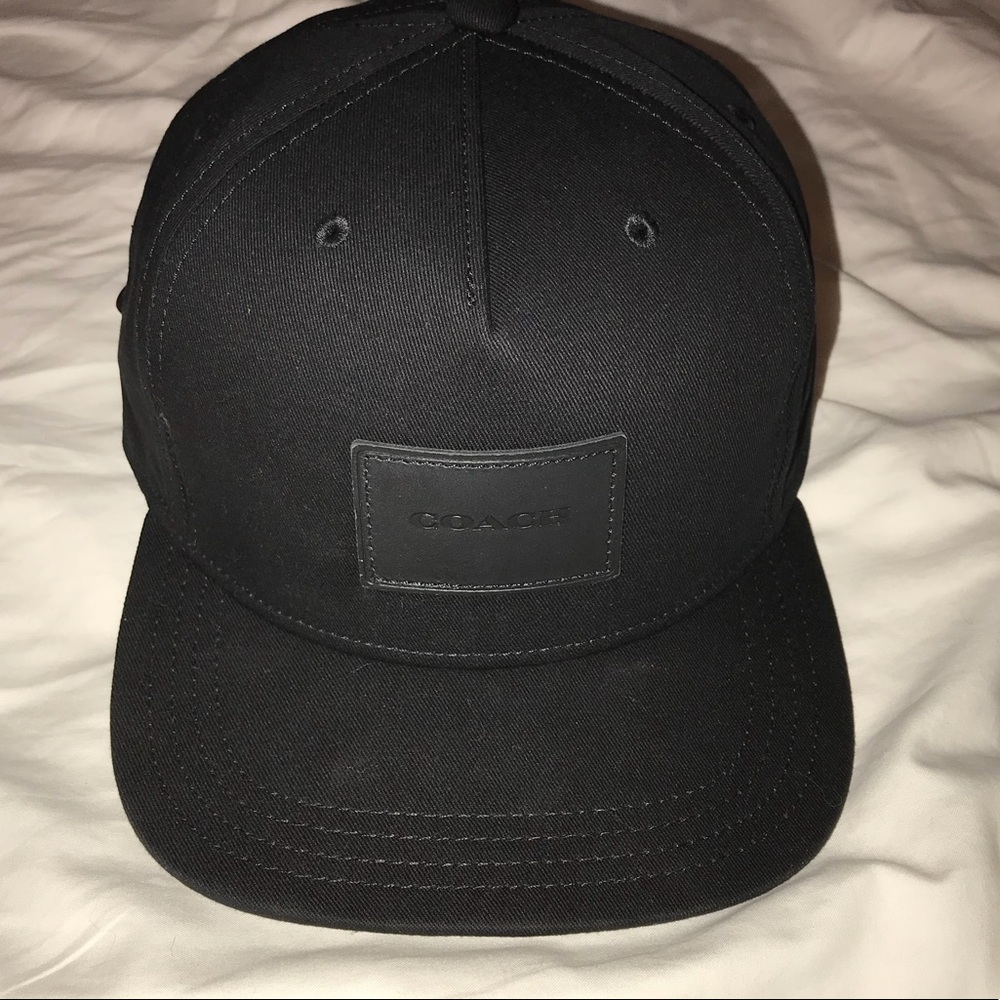 Coach Leather Strapped Hat